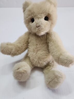 Vintage Gund Teddy Bear Jointed Stuffed Animal 1986 Cream Blonde Retro
